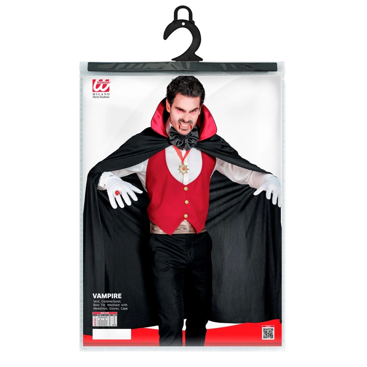 Halloween Kostuum Zwart Rood Heren Vampier 4 delig - Image 3