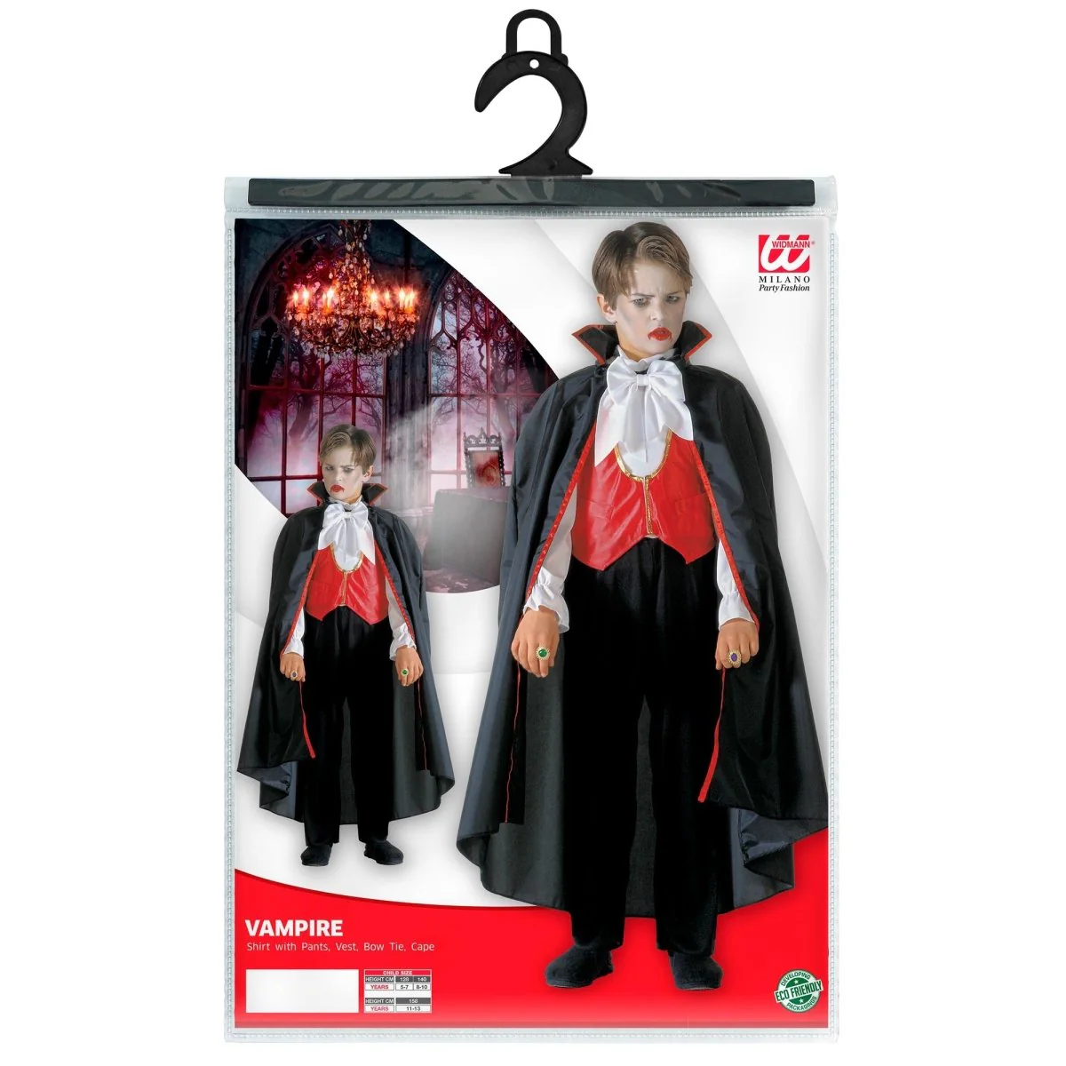 Halloween Kostuum Zwart Rood Jongen Dracula - Image 2
