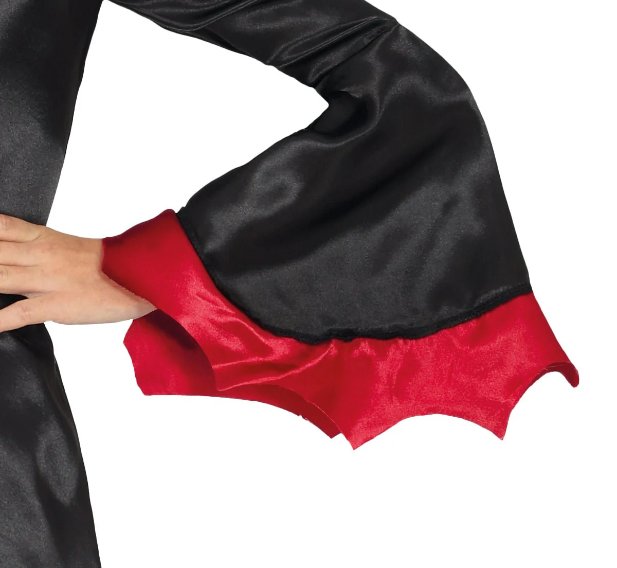 Halloween Kostuum Zwart Rood Meisje Vampier Lang - Image 4