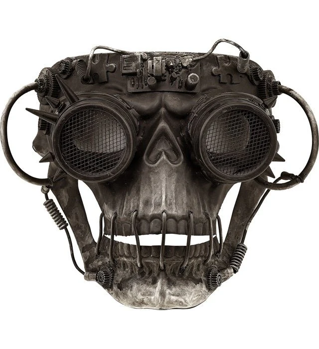 Halloween Masker Bruin Steampunk Schedel - Image 2