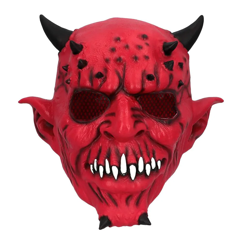 Halloween Masker Rood Creepy Duivel - Image 2