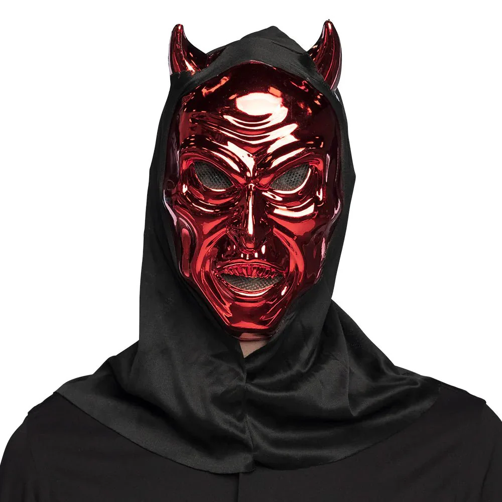 Halloween Masker Rood Duivel Met Kap
