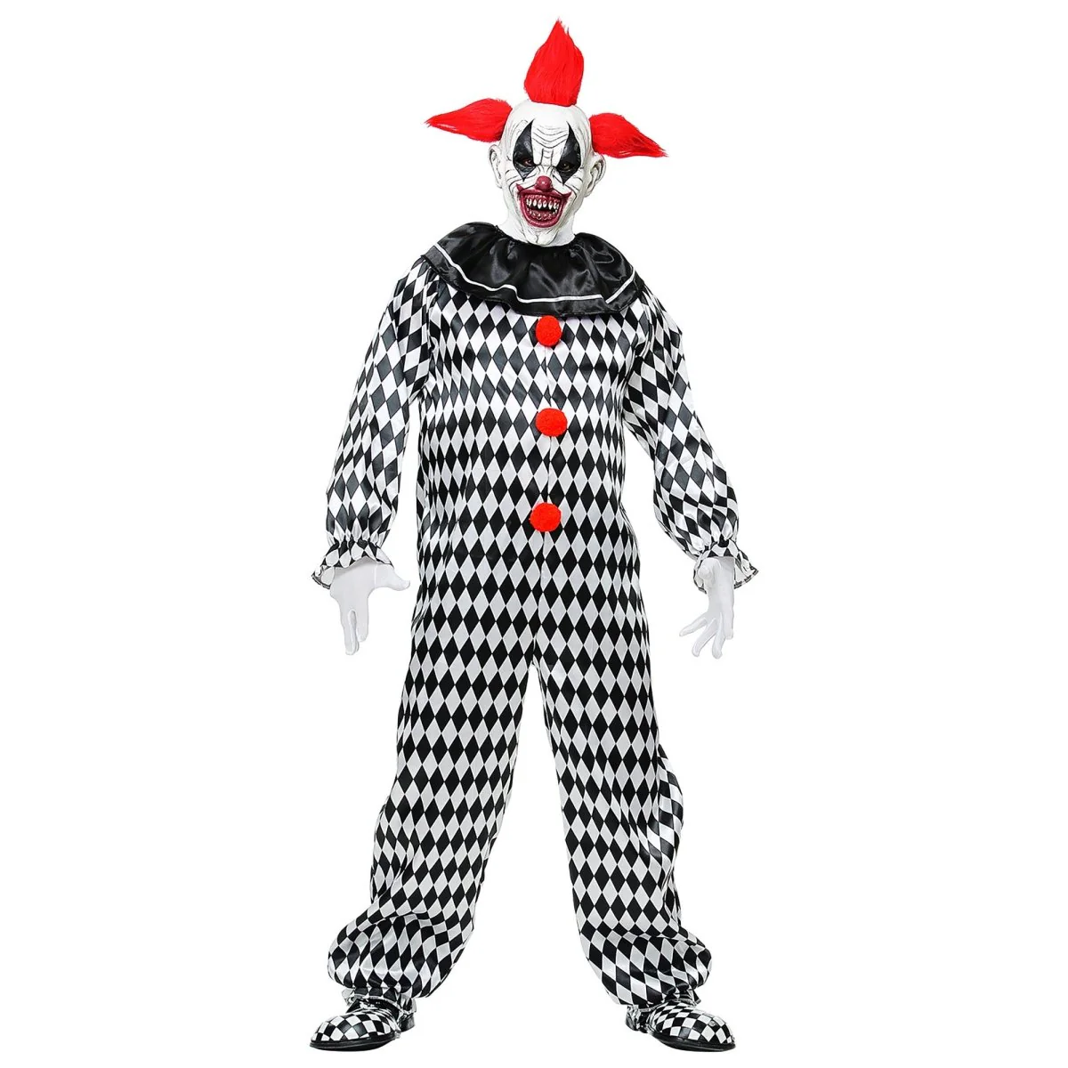 Halloween Masker Rood Wit Clown - Image 5