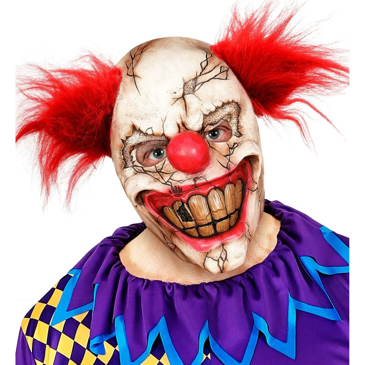 Halloween Masker Wit Killer Clown Met Haar