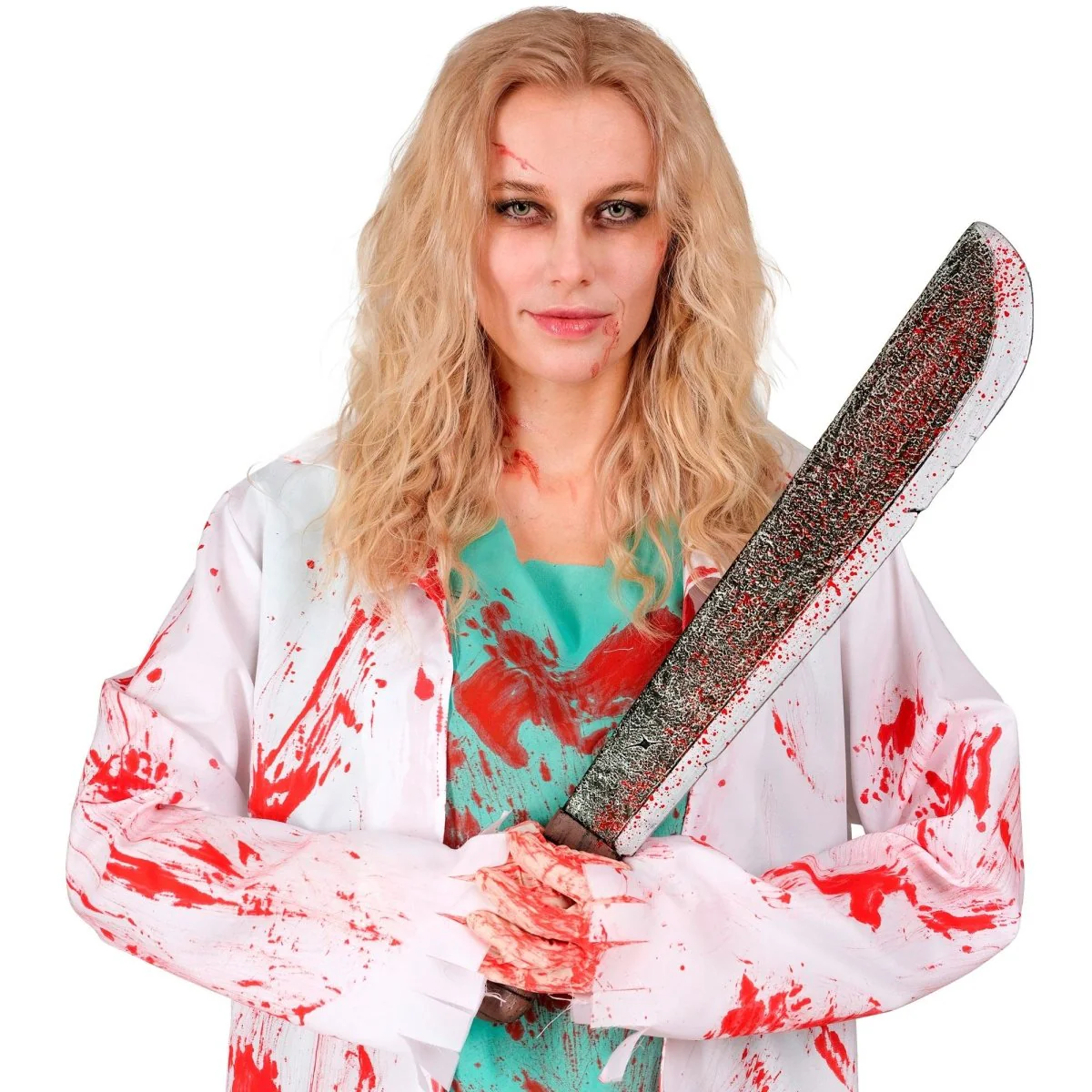 Halloween Nep Machete Bloederig 56cm - Image 3