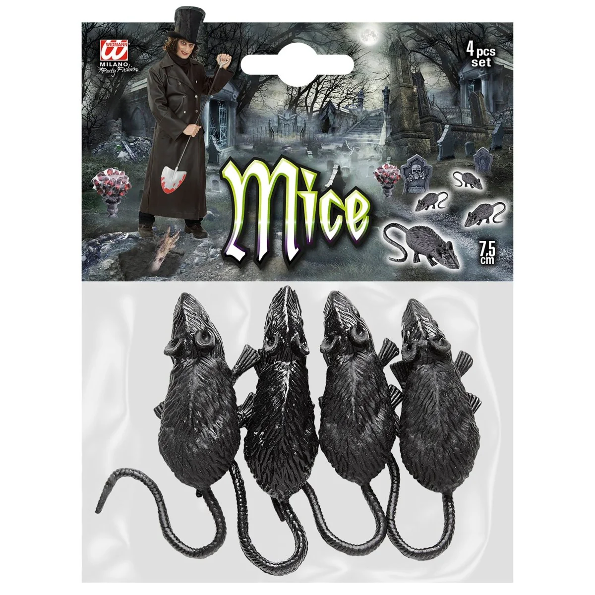 Halloween Nep Muis 9cm 4st - Image 3