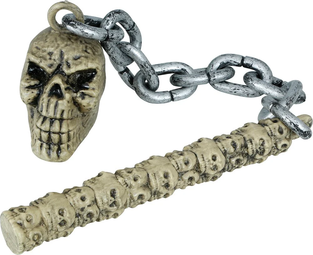 Halloween Nep Wapenstok Schedel Aan Ketting 84cm - Image 2