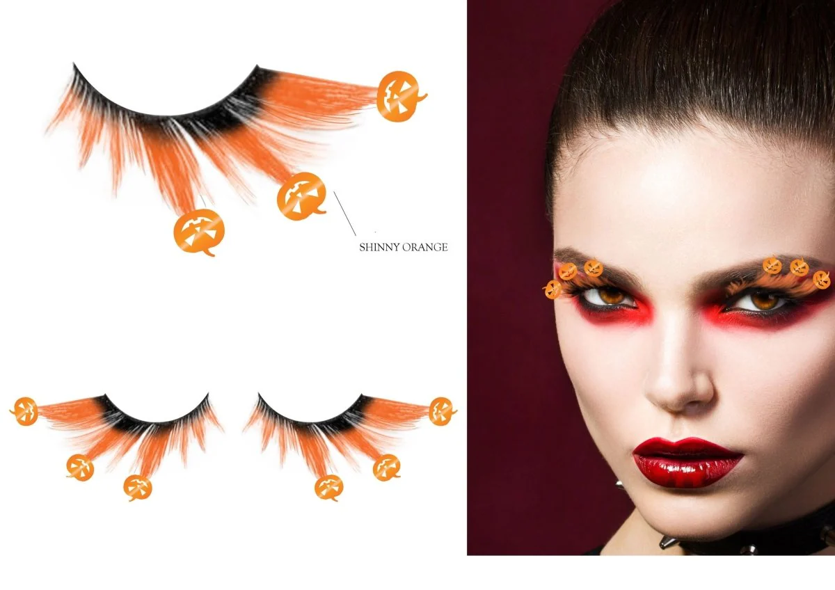 Halloween Nep Wimpers Pompoenen - Image 2