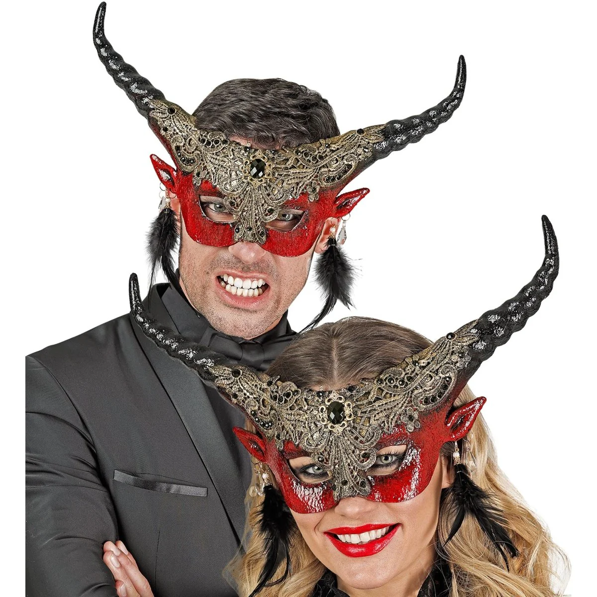 Halloween Oogmasker Duivel - Image 3