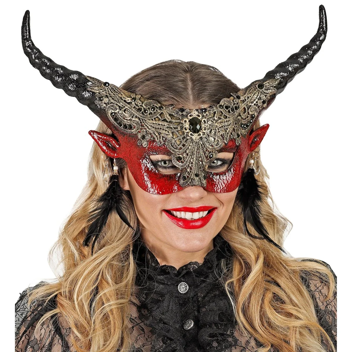 Halloween Oogmasker Duivel - Image 4