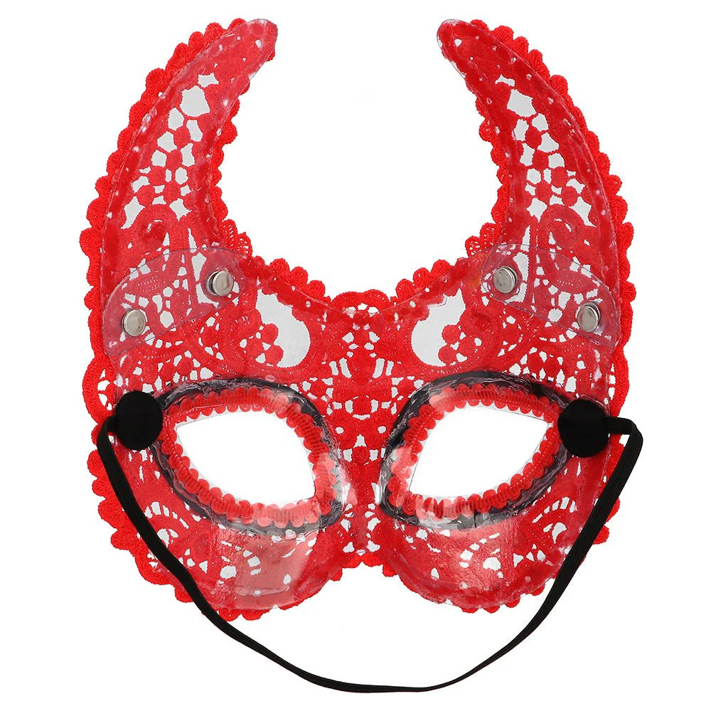 Halloween Oogmasker Rood Duivel Kant - Image 3