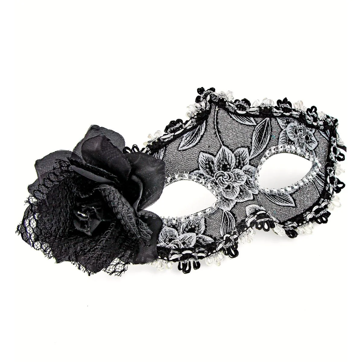 Halloween Oogmasker Zwart Roos