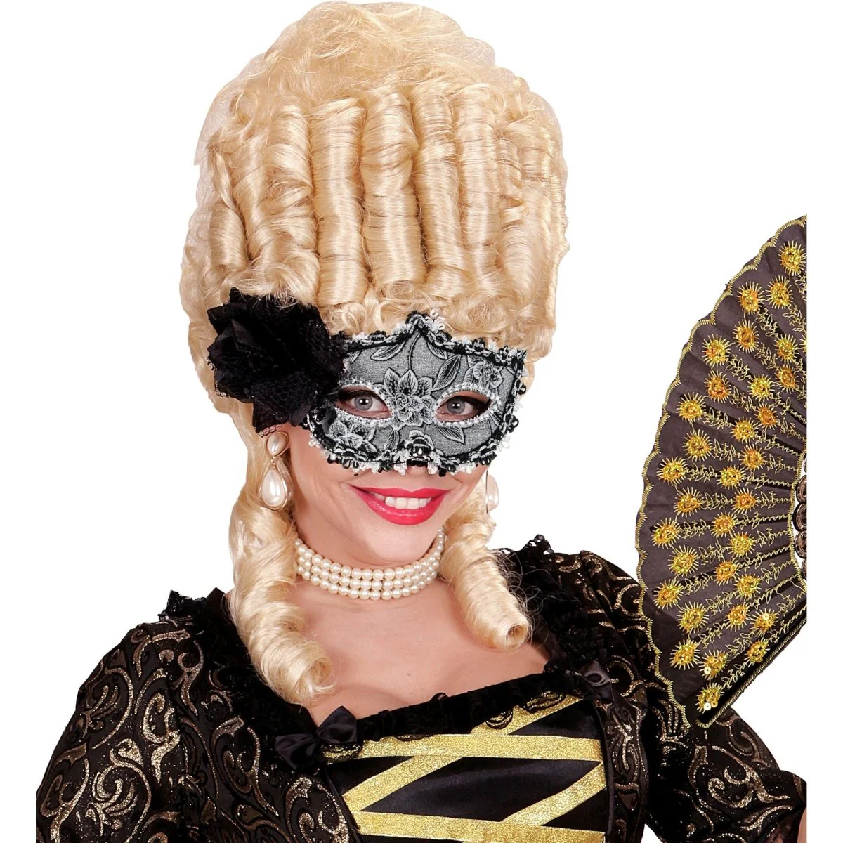 Halloween Oogmasker Zwart Roos - Image 4