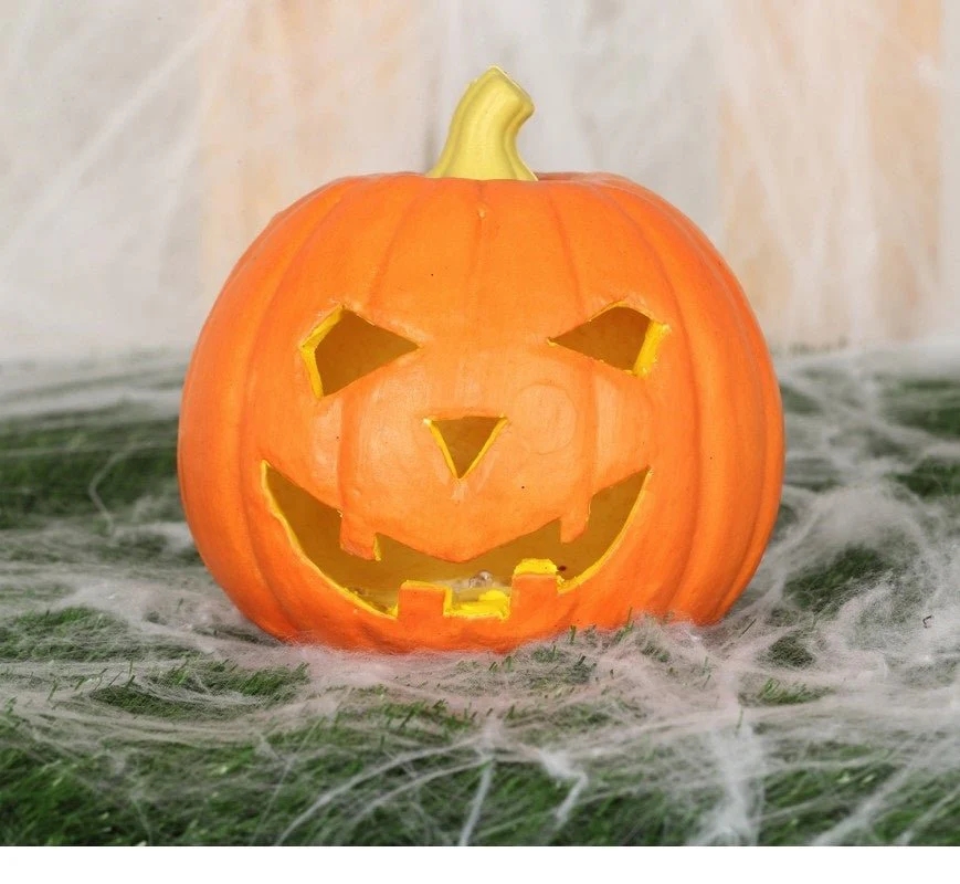Halloween Pompoen Licht Oranje 16cm