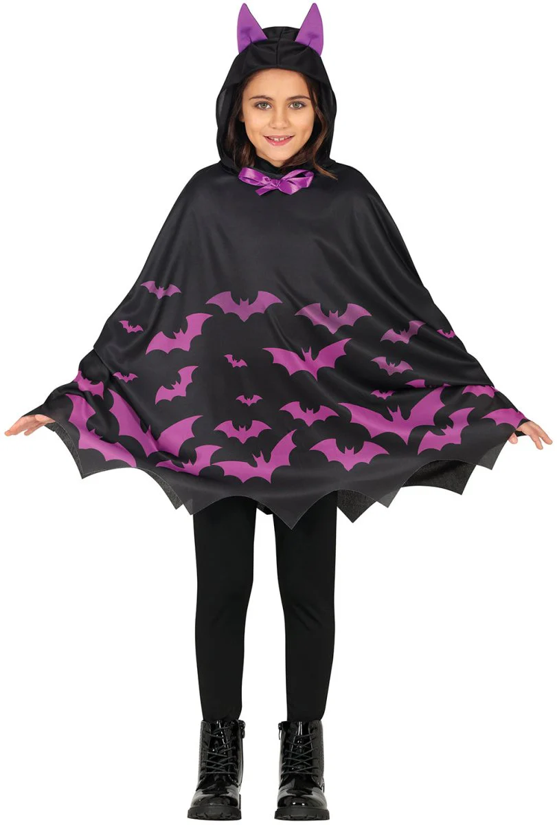 Halloween Poncho Meisje Vleermuizen