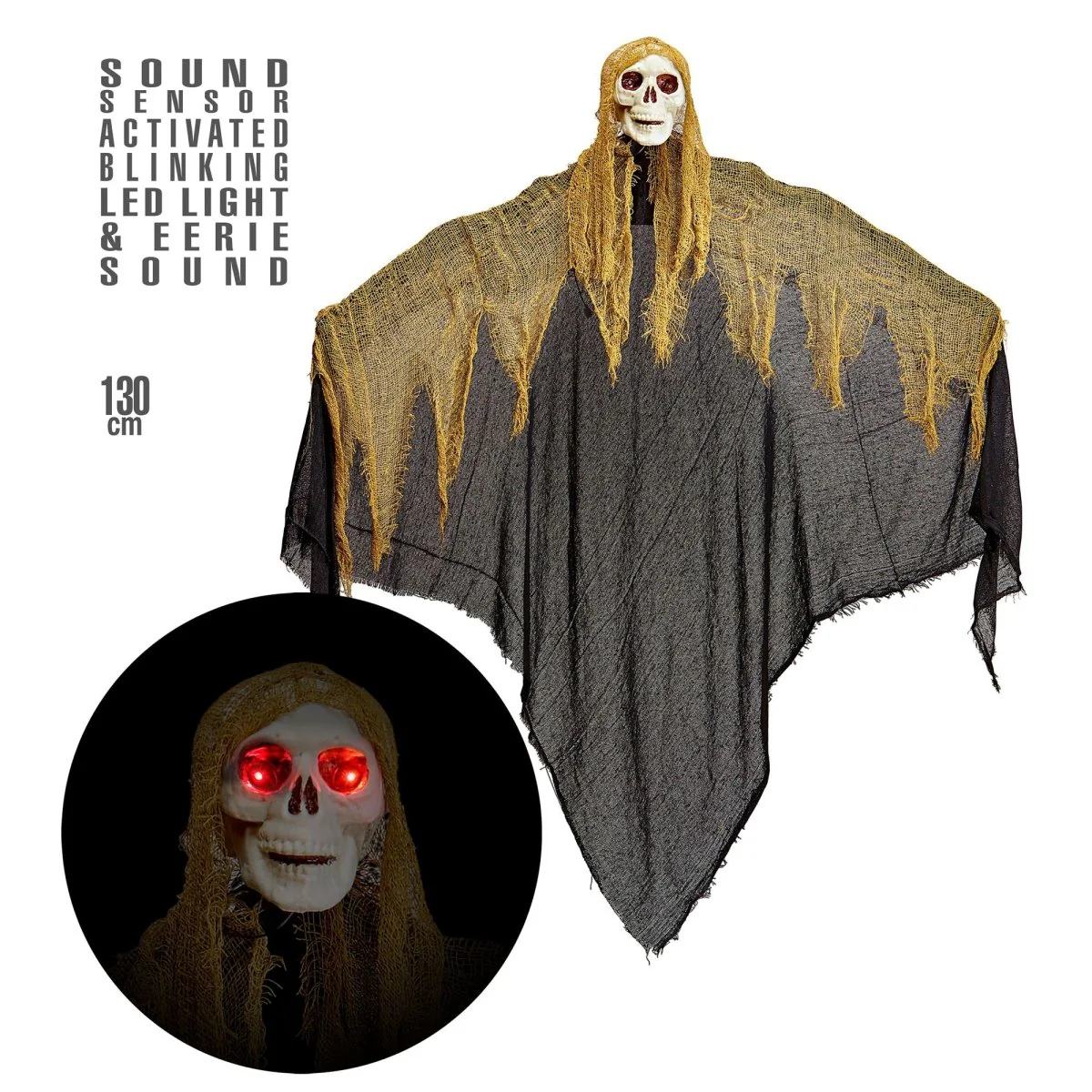 Halloween Pop Magere Hein Met Licht En Geluid 1,3m - Image 2