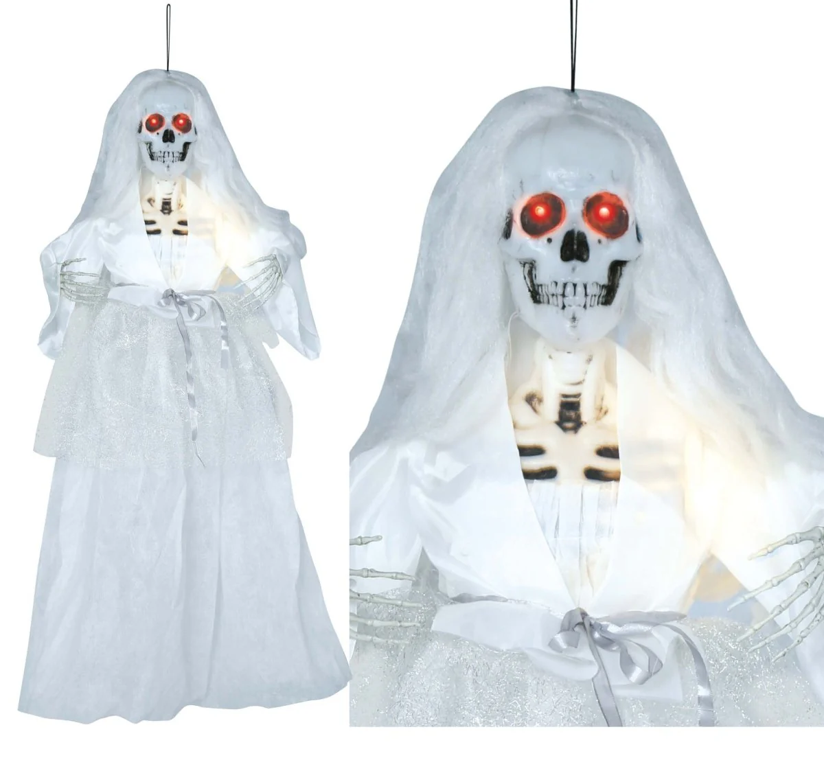 Halloween Pop Skelet Bruid Met Licht En Geluid 90cm