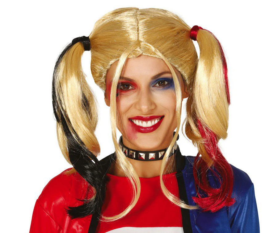 Halloween Pruik Harley Quinn