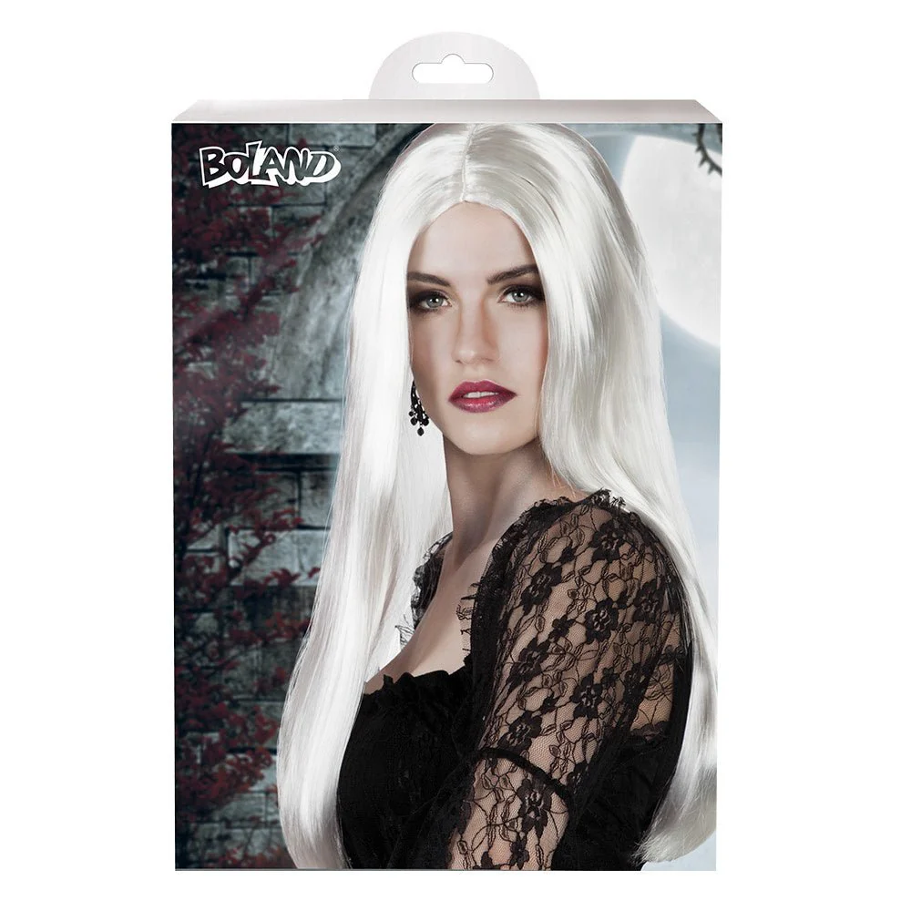 Halloween Pruik Lang Haar Wit - Image 2
