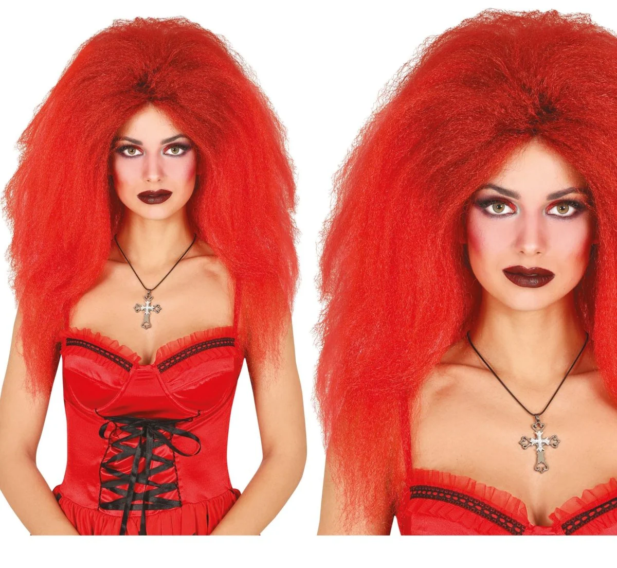 Halloween Pruik Rood Lang Haar - Image 2