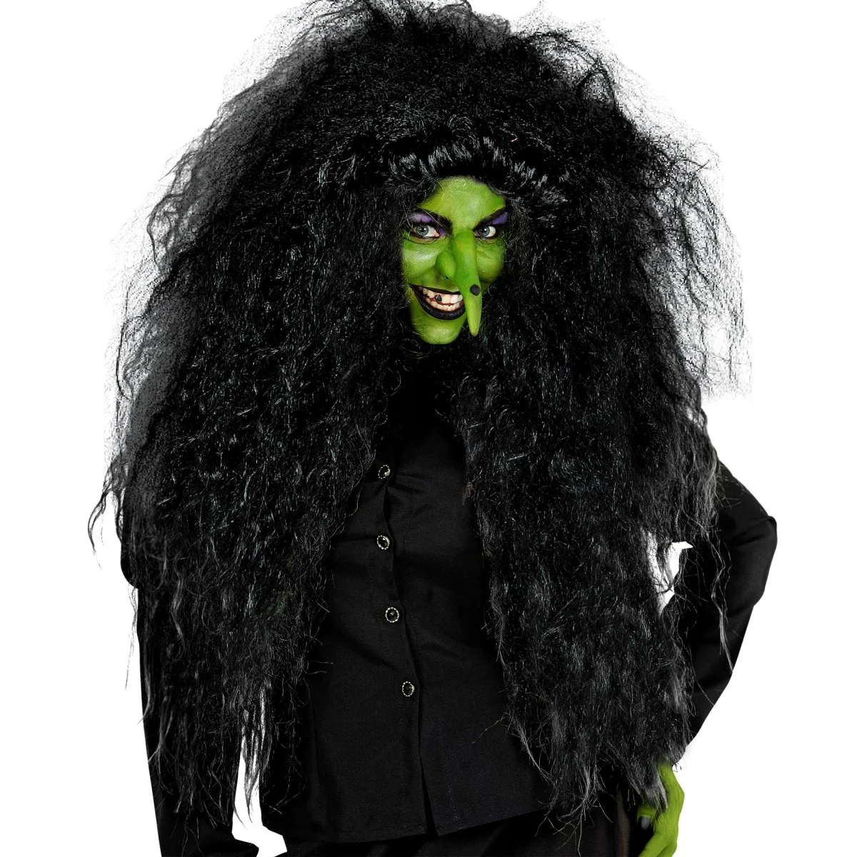 Halloween Pruik Zwart Dames Heks