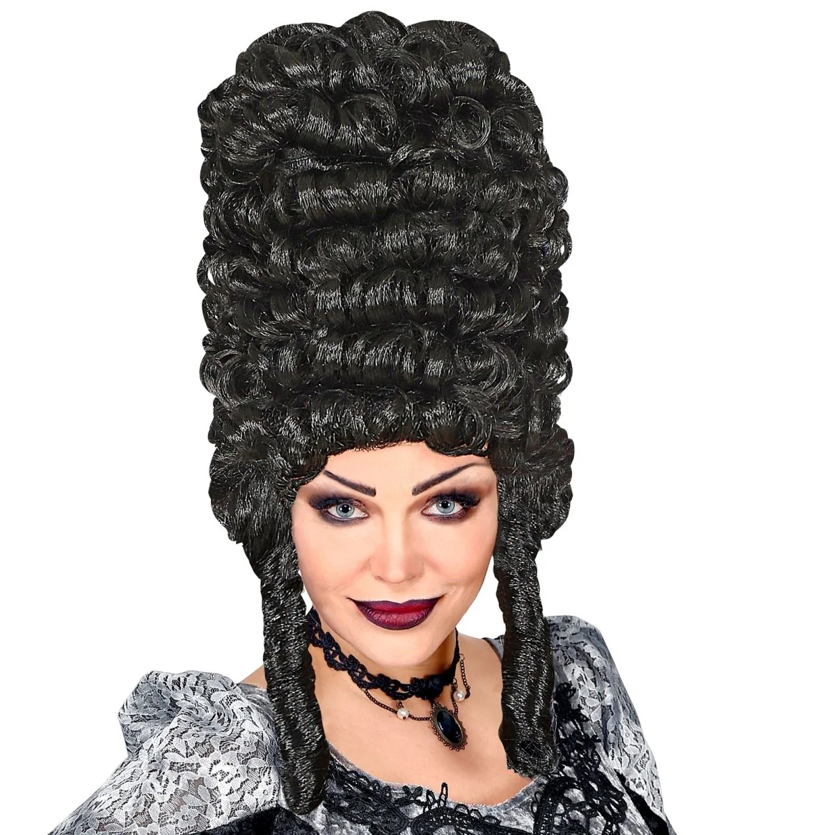 Halloween Pruik Zwart Gothic - Image 3