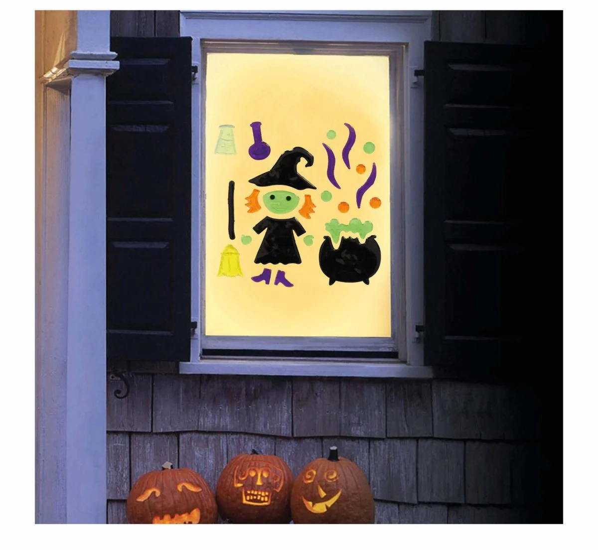 Halloween Raamdecoratie Heksen Ketel - Image 2