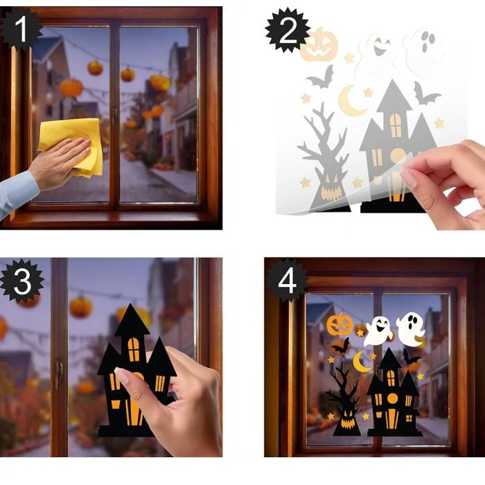 Halloween Raamsticker Zwart Oranje 25cm - Image 4