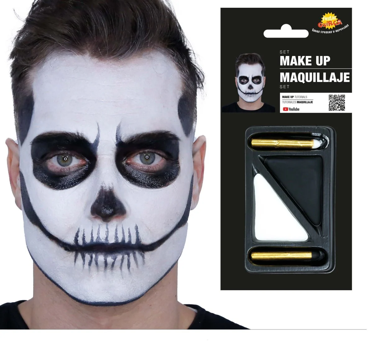 Halloween Schminkset Zwart Wit 4 delig