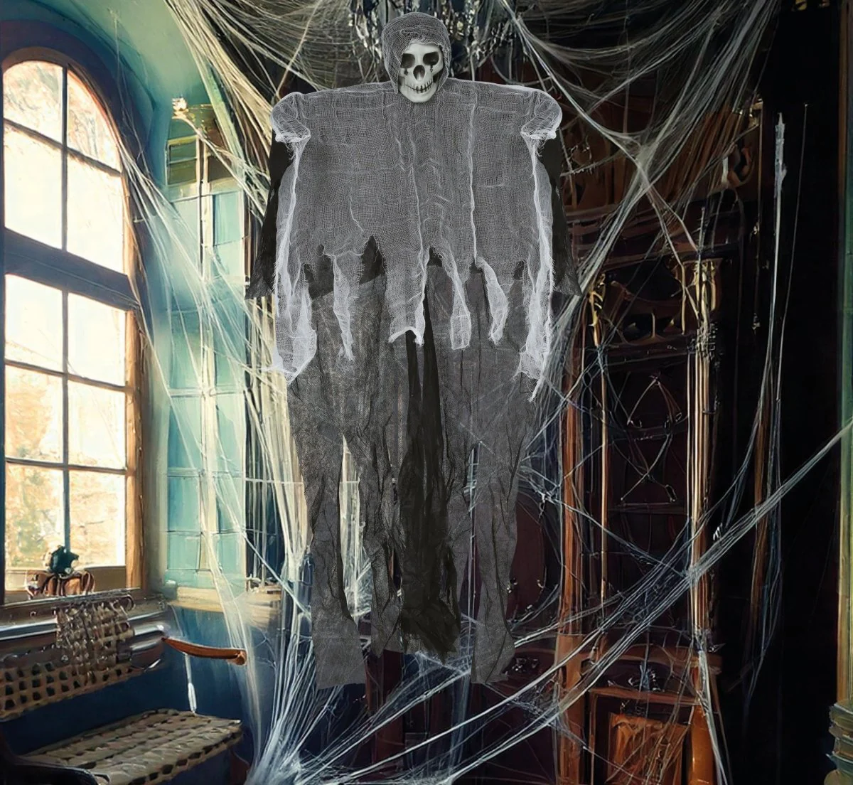 Halloween Skelet Grijs Skelet 90cm - Image 2