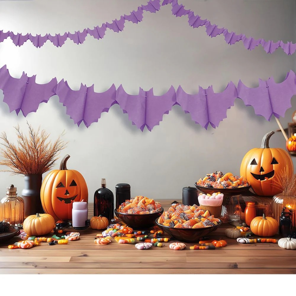 Halloween Slinger Paarse Vleermuizen 3m - Image 2