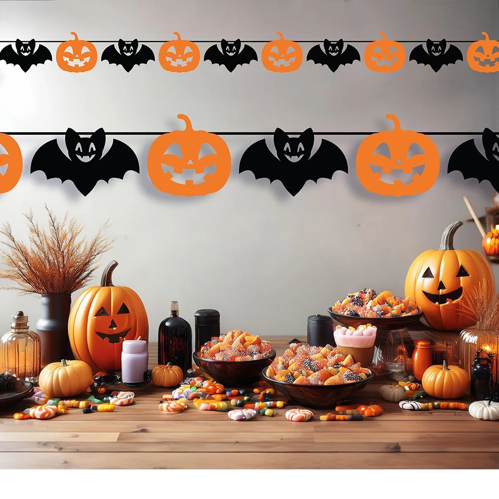 Halloween Slinger Zwart Oranje 3m - Image 3