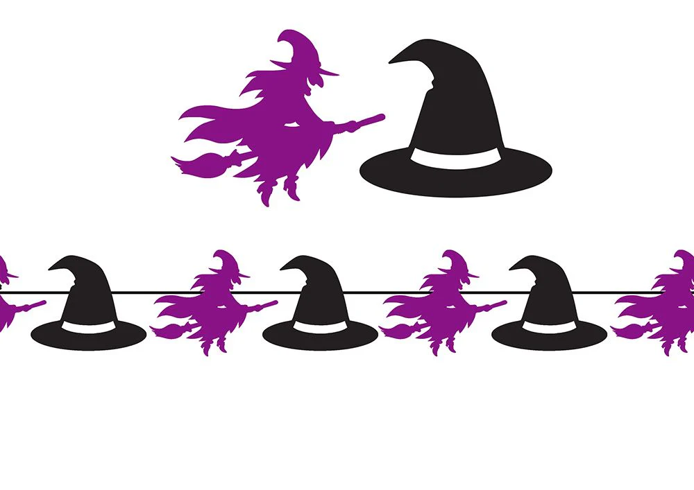 Halloween Slinger Zwart Paars Heksen 3m - Image 2