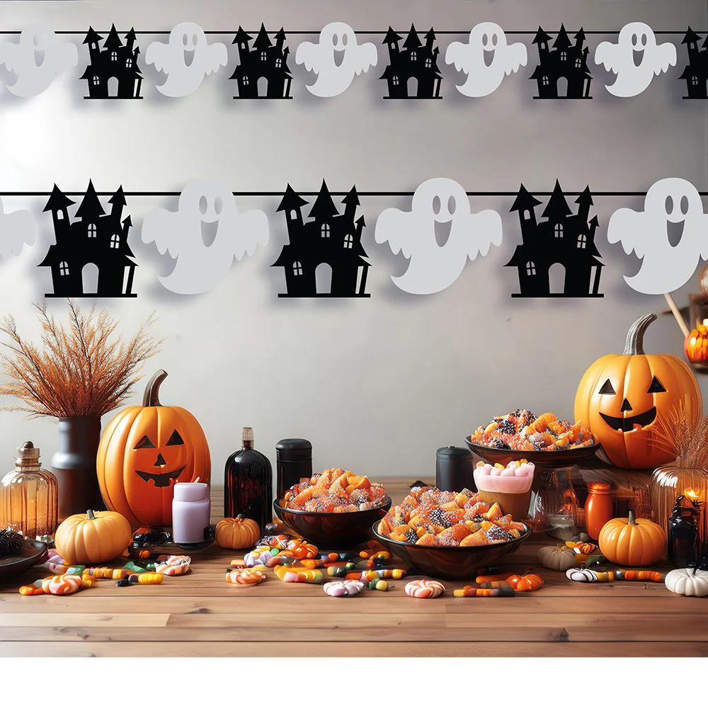 Halloween Slinger Zwart Wit 3m - Image 3