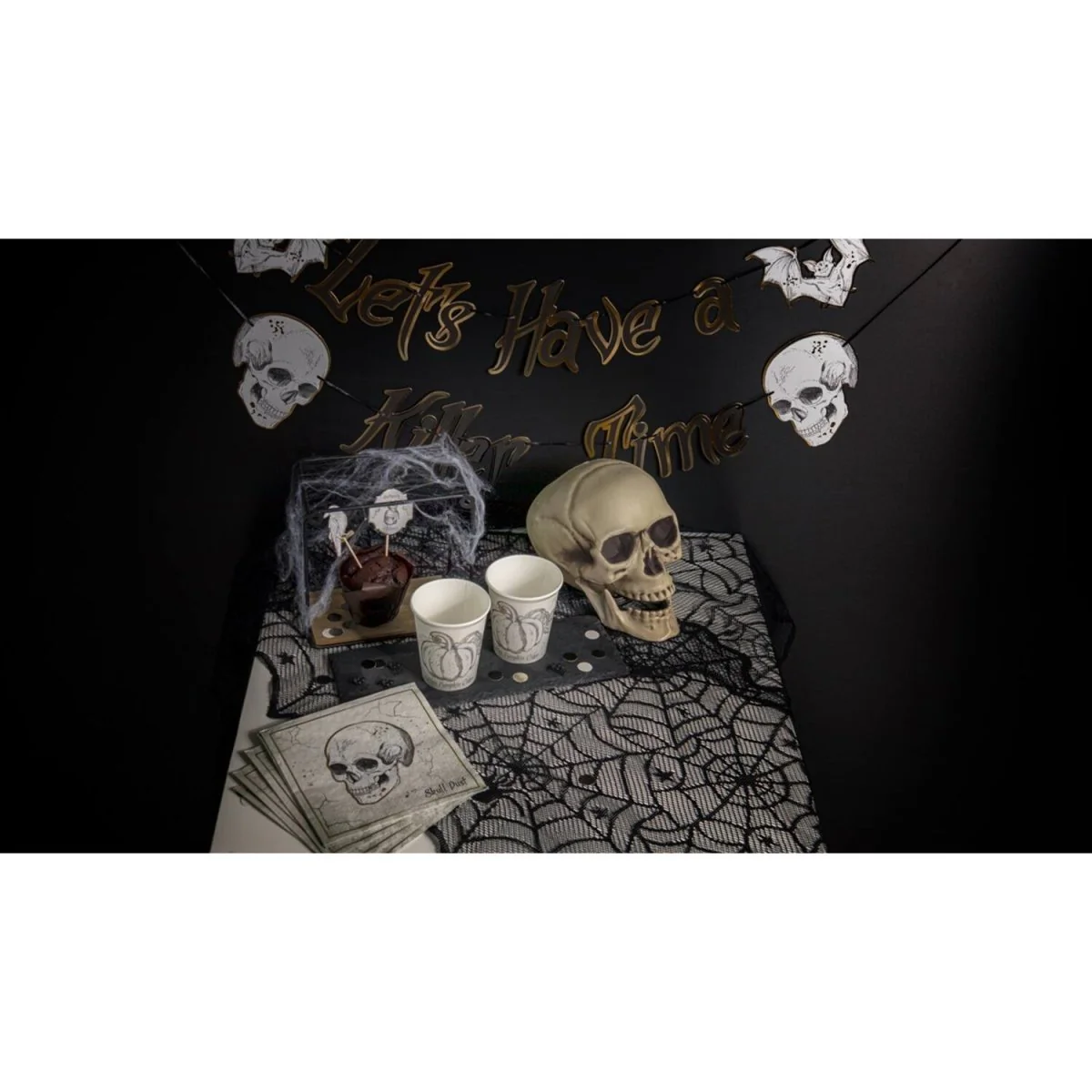 Halloween Tafelloper Spinnenwebben 1,85cm - Image 4