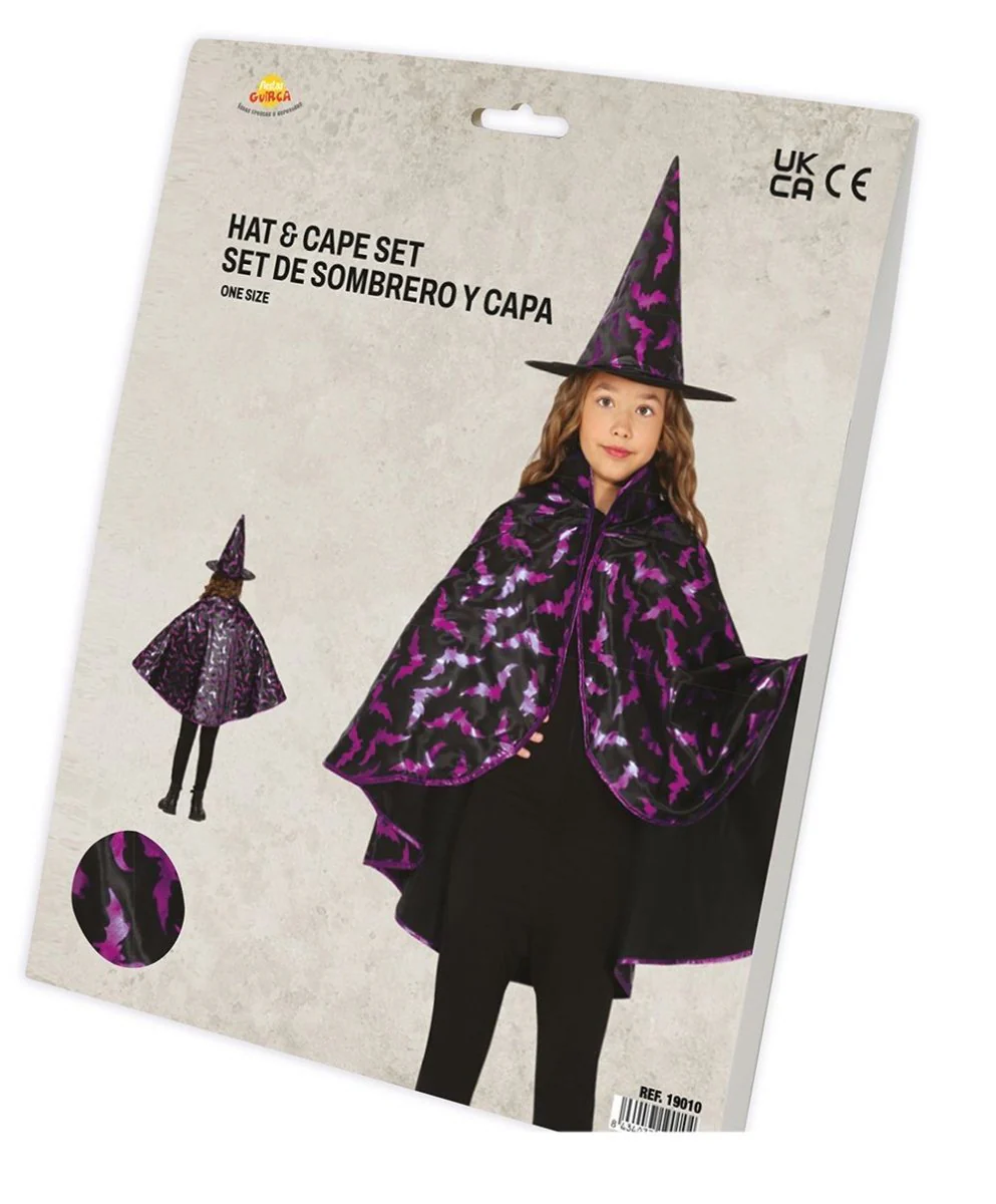 Halloween Verkleedset Kind Heksen Cape En Hoed 50cm - Image 6