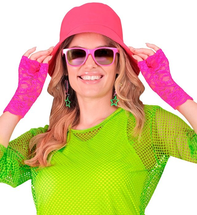 Handschoenen Neon Roze Kant