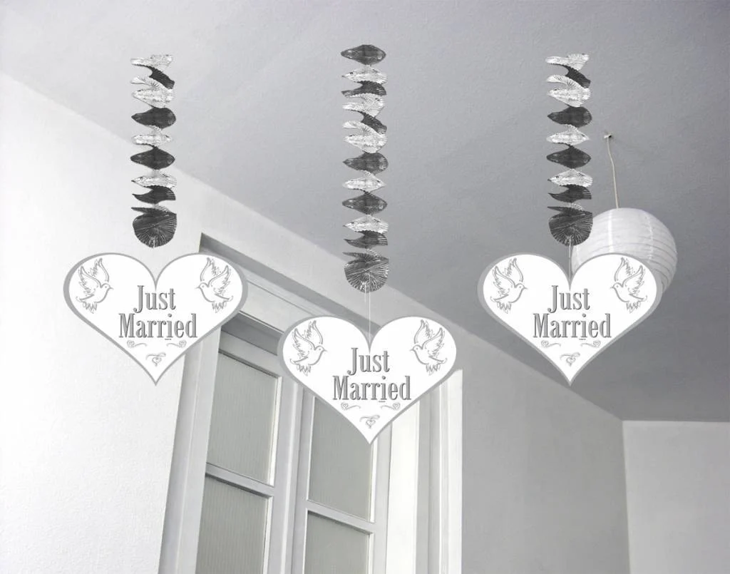 Hangdecoratie Just Married 75cm 3st - Image 2