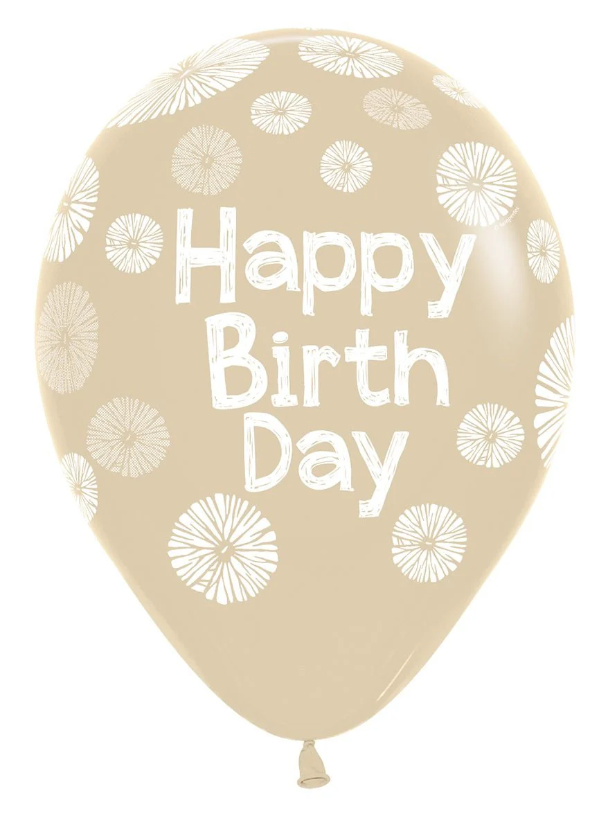 Happy Birthday Ballonnen Bloemen 30cm 25st - Image 4