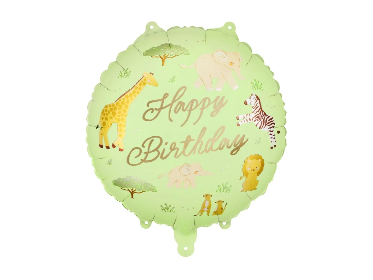 Happy Birthday Helium Ballon Safari 35cm Leeg