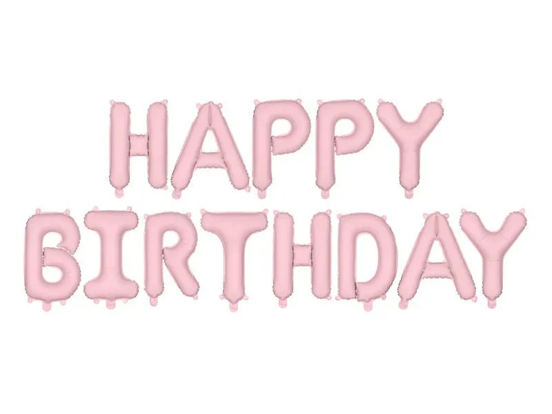 Happy Birthday Letter Ballon Lichtroze 3,4m