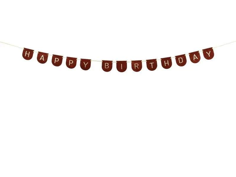 Happy Birthday Letterslinger Zwart Goud 3m - Image 2
