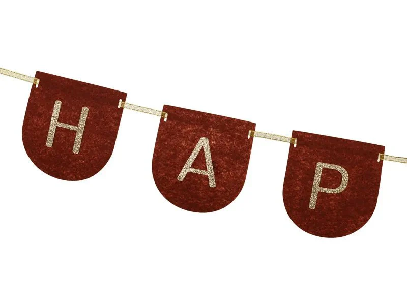 Happy Birthday Letterslinger Zwart Goud 3m - Image 3