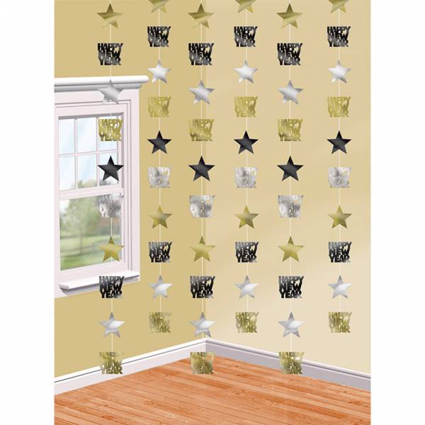 Happy New Year Hangdecoratie Ster 2,1m 6st - Image 2