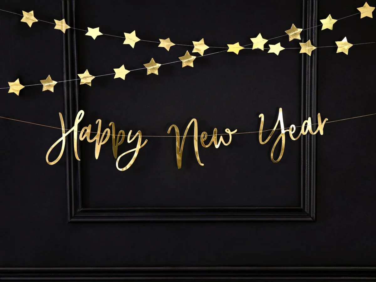 Happy New Year Slinger Goud 66cm - Image 3