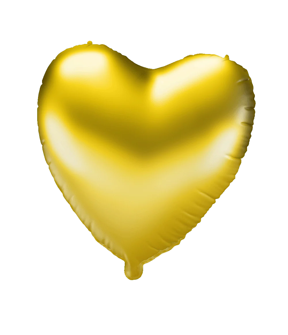 Hart Helium Ballon Goud Leeg