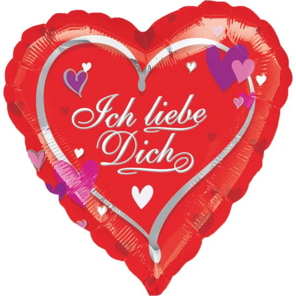 Hart Helium Ballon Rood Ich Liebe Dich Leeg 43cm