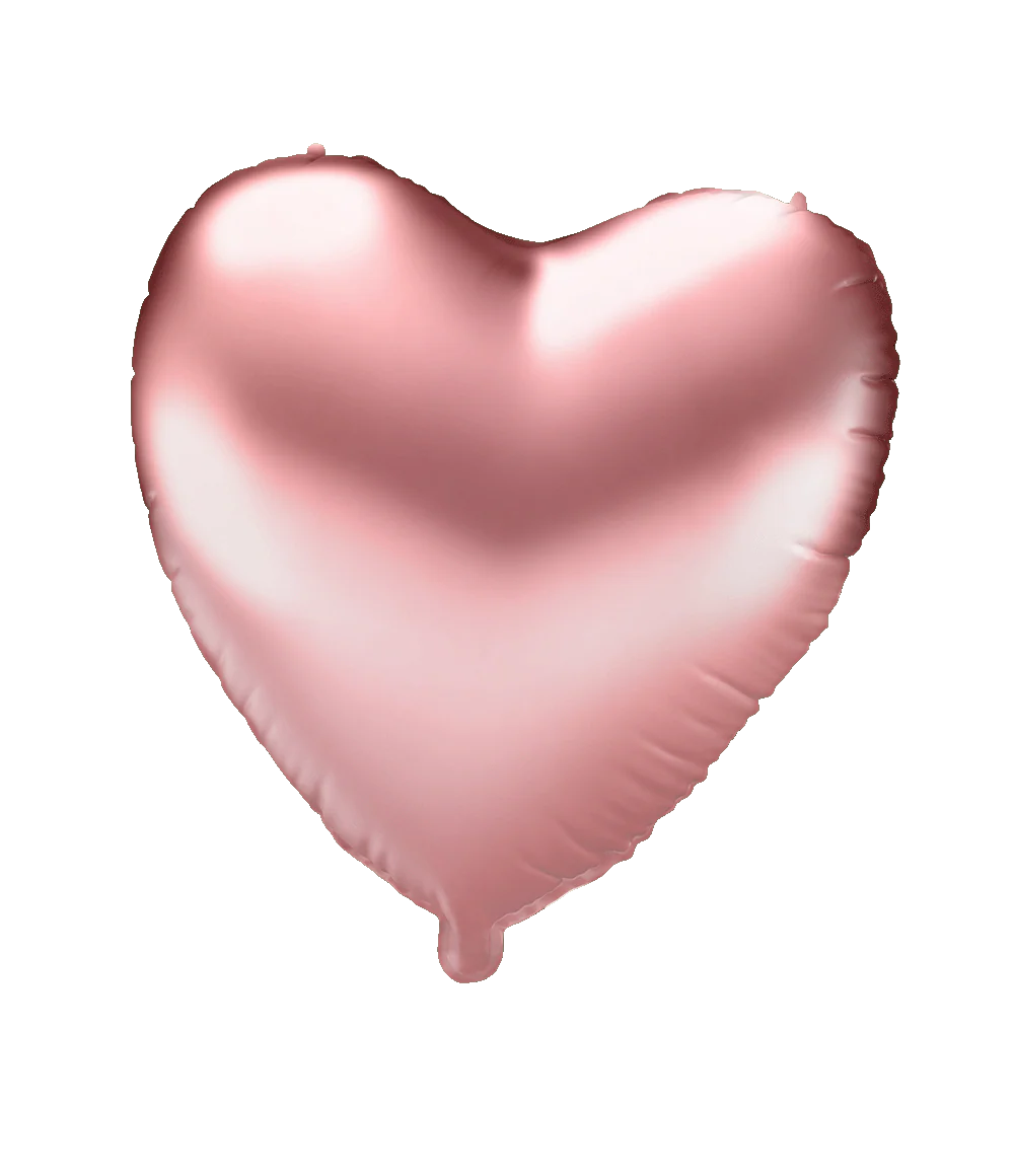 Hart Helium Ballon Rose Goud Leeg 46cm
