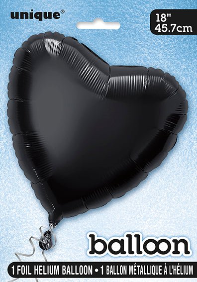 Hart Helium Ballon Zwart Leeg 45cm - Image 2