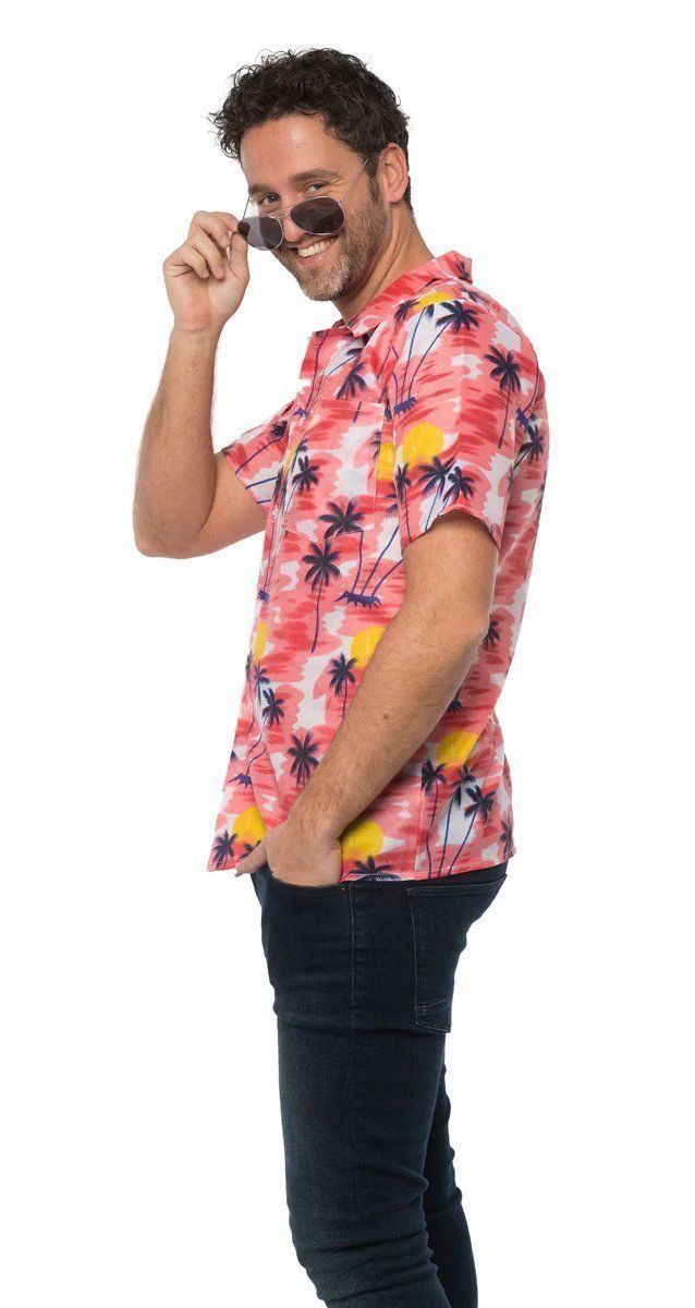 Hawaii Blouse Rood Palmboom - Image 3